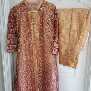 Fancy wedding wear 3piece dress